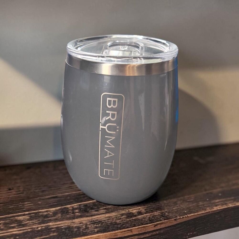 BRUMATE Insulated Lowball Cocktail Wine Tumbler w/ Lid Gray Uncork'd